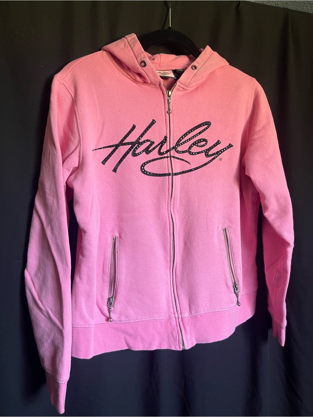 Harley-Davidson Pink Zip Hoodie with Script Logo